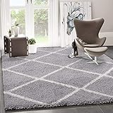 VIMODA Teppich Wohnzimmer Hochflor Langflor Rautenmuster - Eleganter Teppich Schlafzimmer und Kinderzimmer, Weicher Teppich für Stil und Komfort im Raum, 160x230 cm