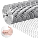 VEVOR Volierendraht 122cm x 30 m, Drahtgeflecht Verzinkt, 0,9mm Drahtstärke Drahtgitter 12,7x12,7mm Maschendrahtrolle, Maschendrahtzaun, Maschendraht für Kaninchenkäfige, Garten, kleine Nagetiere