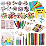 JOTOL Bastelset Kinder,2500+Stück Bastelbedarf,Bastelset für Kinder Scrapbooking Bastelset Bastelkoffer DIY Handwerk für Mädchen Jungen 4 5 6 7 8 Jahre Kinde Geburtstagsgeschenk