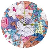 EZIOLY Acryl-Wanduhr, Malerei, Blume, 25,4 cm, leise, nicht tickend, Quarz, batteriebetrieben, unskaliert, runde Wanduhren, dekorativ für Zuhause, Büro, Schule
