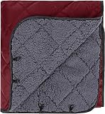 REDCAMP Große Camping Decke mit Sherpa Futter, Kaltwetter Warme Outdoor Decke Winddicht für Camping Stadion, Maschinenwaschbar 59'x 79' Rot