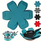 12 Stück Pfannenschutz Stapelschutz, 15/20/26 cm Topfschoner, Kratzfester Pfannenschoner Filz, für Pfannen, Töpfe, Schüsseln, Küchenutensilien (Grau, Schwarz, Rot, Blau)