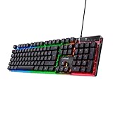 Trust Gaming GXT 835 Azor Gaming Tastatur mit Beleuchtung Deutsches QWERTZ Layout, Tastaturlayout in Originalgröße, 3 LED-Farbmodi, Anti-Ghosting, 12 Multimedia-Funktionstasten, PC/Laptop