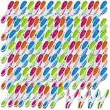 PEARL Softgrip-Wäscheklammern: Extra starke Wäscheklammern mit Soft-Grip, 100 Stück, in 4 Farben (ohne Abdrücke, Wäscheclips, Wäscheklammer Abdruck)