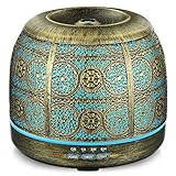 SALKING Aktualisierte Version Aroma Diffuser, 500ml Metall Aromatherapie Diffusor für ätherische Öle, 7 Farbe Duftlampe Vintage Diffusor Luftbefeuchter für Baby, Zuhause Büro Oder Yoga
