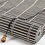 Bambusrollo Natur Bambus Roll-Up-Rollo Zugschnur Bambus Raffrollo Holzjalousie Lichtfilterung Sonnenschutz und Sichtschutz Rollo Für Fenster und Türen Pavillon Terrasse (50x60cm)