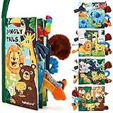 hahaland Babybuch Baby Stoffbuch Buch Spielzeug 0 Monate 3D Bilderbuch Stoffbücher Fühlbuch Knisterbuch ab 0 3 6 Monate Quiet Book Geschenk für Jungen Mädchen