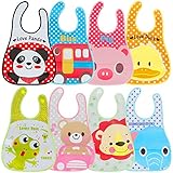 Lictin 8 Stück Lätzchen Bib Set - Baby Bib Set mit Asserdicht Lätzchen für 6-36 Monate, Unisex, Abwaschbar