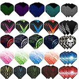 Ohaoduo 75 Stück Dart Flights,Zubehör für Darts,Standard Dartpfeile Flights Klassische Dartflys für Steel und Soft Dartpfeile,Standartform Dart Flight weiß schwarz pink rot lila Rose blau Grun(gezi)