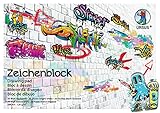 Ursus 4864600 - Zeichenblock Street Art, hochweiß, DIN A4, 30 Blatt, 120 g/qm, holz und chlorfrei, aus extra strakem Schulzeichenpapier, ideal für die Schule oder in der Freizeit