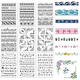 GLOBLELAND 9 Stück Blumen Spitze Stempel Clear Stamps Silikonstempel Transparentes Stempel Siegel für Kartenherstellung Dekoration und DIY Scrapbooking Album Dekor