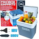 EinParts Kühlbox für Auto 24L EPFB01 Auto Thermoelektrische Warmhaltebox 12V 230V Kühlschrank Thermobox