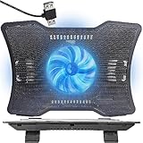 Retoo Laptop Kühler, Schneller Kühlvorgang, Belüfteter Notebook Ständer, Kühlpads für Schreibtisch und Schoß, Laptop Gaming Lüfter Ständer, Leise Fans, Cooler Kühlpads Kühlmatte, 35x25x2,8cm
