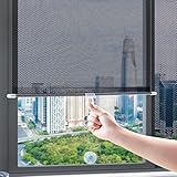 Sonnenrollo Seitlich Auto Sonnenblende,Autosonnenschutz Kinder,Autofenster Sonnenschutz mit Saugnäpfen,Auto Sonnenschutzrollo Schwarz für Universal Autos Lastwagen Jeeps (68×125cm/26.8×49.2in)