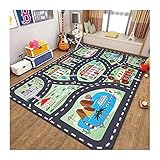 BONAKE Spielteppich Straße, Anti-Rutsch Kinderteppich Für Jungen Und Mädchen, Autoteppich Für Kinderzimmer & Spielzimmer, 30°C Waschbar ( Size : 100*160cm )