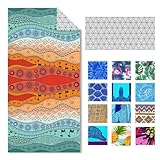 IGINOA Strandtuch XXL Microfaser Strandhandtücher Mikrofaser Badetuch 1Set Beach Towels 180x90 Schnelltrocknend Dünn Strandtücher Groß Leicht Badehandtuch Strand Bunt Damen Microfasertuch