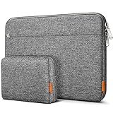 Inateck 15.6 Zoll Laptoptasche 15 Zoll Hülle Tasche Notebook Sleeve Schutzhülle Case, spritzwassergeschützt, mit Zubehörtasche, Schwarz
