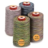 New brothread - 28 Optionen - 4 Große Konen 5000M Allzweck Polyester Nähgarn 40S/2 (Tex27) zum Nähen, Quilten, Patchwork, Serger und Overlock - Variegated Colours