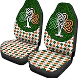 2 Stück Auto Sitzbezug Kleeblatt-Flagge Autositz Schonbezug Wasserdicht Autositzbezug Universell Passende Sitzbezug Auto Vordersitze Für Fahrzeuge, Autos, Suvs, 52X138cm