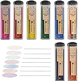 Generisch Buntes 0,7-mm-HB-Bleistiftminen-Set | 7 leuchtende Farben + Farbmischungen für kreatives Malen, Schreiben und Basteln