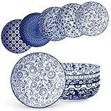 vancasso Pastateller aus Porzellan, SELENE Suppenteller 6-tlg 1200ml, Mehrzweckschalen für Nudel, Spaghetti, Pasta, Salat