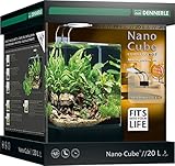 Dennerle Nano Cube Complete+ Soil 20 Liter - Mini Aquarium mit Abgerundeter Frontscheibe - Komplett-Set