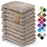 NatureMark 10x Waschhandschuhe aus Frottee 100% Baumwolle – Weich und Robust, Ideal für die tägliche Pflege und Gäste – Sand/Beige, 15x21 cm