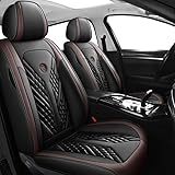 BEDIFF Autositzbezüge passend für BMW 5er F11 Tuning/525 F11/F11 M/530/E61 M Paket/E34/530I/530D Universal Set Auto Zubehör Schwarz Braun