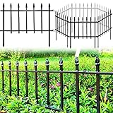 Thealyn Metall Dekorativer Gartenzaun 57cm Breit x 45cm Hoch (5 Paneele, Gesamtlänge 2,8m) Zaunpaneel Grenze Faltbarer Zaun Landschaftszaun für Blumenbeet, Hof, Tier Barriere