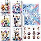 Hpbaggy Einladungskarten Kindergeburtstag,12 Tier Einladungskarten+12 Umschläge+12 Tier Aufkleber,Einladungskarten Geburtstag Junge Madchen,Partyeinladungen Einladungen Kinder