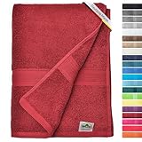 leevitex® Saunahandtuch XXL, flauschig und saugstark, 1 Saunatuch, 80 x 200 cm, Qualität 500 g/m², 100% Baumwolle - Bordeaux
