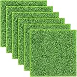 BrKern 6 Stück Kunstrasen Zum Basteln, 15x15cm Kunstrasen Teppich, Fake Grass Für DIY Projekte, Kunstrasen Basteln, Grasmatte Für Miniaturgarten Deko Und Wohnaccessoires
