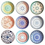 MEYAGOT 9 Pcs Dessertschalen Keramik,Dessertschüssel Aus Porzellan,Müslischale Aus porzella,Bunte Servierschalen Set,Schüssel Keramik,Dessertschale Keramik Für Dessert,Beilagen(Zufälliges Muster)