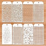 JIEYAO 8 Stück Malerei Schablone, Leopard Brick Dot Layering Schablonen Wiederverwendbar Malschablonen Malerei Vorlage DIY Malerei Vorlage für Wand Holz Boden Möbel Basteln Scrapbooking