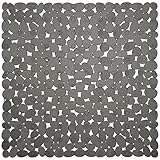XIYUNTE Duschmatte rutschfest 53x53 cm Quadratische Antirutschmatte Dusche mit Saugnapf, Duscheinlage rutschfest Badewannenmatte BPA Frei Maschinenwaschbar Transparent schwarz