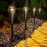 MAGGIFT Solarlampen für Außen Garten, 6 Stück Moderne Garten Solarleuchten, Solar Gartenleuchten, Wetterfest Wassserdicht Solar Gartenbeleuchtung Deko für Draußen Balkon Terrassen Garden