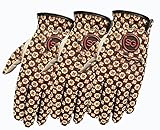 Golfhandschuhe für Damen, bequem, Cabretta-Leder und Mikrofaser, für Linkshänder, Blumenmuster, bessere Griffigkeit, flexible Handbewegung, verstellbarer Klettverschluss, Größe S, 3 Stück