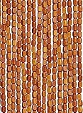 Natürlicher Bambus-Perlenvorhang für Tür und Raumteiler, handgefertigter Fadenvorhang mit 100 Strängen (100 x 180 cm)