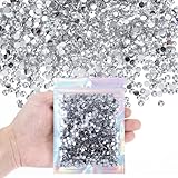 LXUEJIE 3000 Stück 4mm Harz Strasssteine,Strasssteine zum Kleben auf Stoff Pailletten Verzierungen Flatback Kristall Bling Diamanten für Nägel Kleidung Tassen Flaschen DIY Handwerk Dekoration(Weiß)