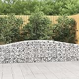 Gabionen mit Hochbogen 3 Stk. 400x30x60/80 cm Verzinktes Eisen, Xichuzi Gabionen Zaun, Steinkorb Garten, Gabionenkörbe, Gabionen Gitter, Dekorative Zã¤une - 3145801