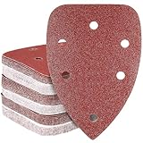 HYCHIKA Schleifpapier für Deltaschleifer, 60 Stück, 140x80 mm, 6 Löcher Klettverschluss, Körnung 60/80/100/120/180/240, kompatibel mit HYCHIKA 140W TX104 Deltaschleifer