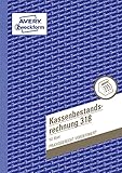 AVERY Zweckform 318 Kassenbestandsrechnung (A5, von Rechtsexperten geprüft, für Deutschland und Österreich zur ordnungsgemäßen, kostengünstigen Buchführung, 50 Blatt) weiß, 1 Stück