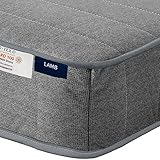 LAMB Matratze 90x200 cm Taschenfederkernmatratze 7-Zonen Höhe 20cm Härtegrad H4 Medic Orthopädische Federkernmatratze mit Schaumstoff und Microfaser-Bezug, Graue Matratzen für Kinder und Erwachsene