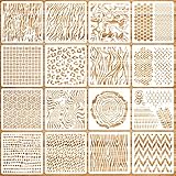 OOTSR 16 Stück Schablonen Set, Zeichnung Malschablonen DIY Schablonen, Wiederverwendbar Kunststoff Schablonen Vorlagen für Holz, Boden, Möbel Wandgestaltung, Scrapbooking Handwerk Deko