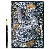 3D Fly Dragon Vintage Tagebuch+Stift Set,A5 Notizbuch Liniert,Personal Organizer DND Journal Notebook Planner,GeburtstagGeschenk für Männer Frauen Erwachsene Kinder(Colorful)
