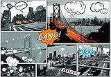 ForWall Fototapete Vlies - Tapete Moderne Wanddeko Comic-Städte VEXXL (312cm. x 219cm.) AMF10676VEXXL Wandtapete Design Tapete Wohnzimmer Schlafzimmer
