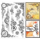 GLOBLELAND Transparente Stempel Mit Zahnradhintergrund, Dekorative Silikon Stempel Für Kartenherstellung, Scrapbooking Und Basteln