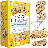 Nonni's Thinaddictives Mandelkekse – Zitrone, Heidelbeere, Biscotti, italienischer Keks, dünn, Mandelkeks, süß knusprig und kauig, Biscotti einzeln verpackter Keks, koscherer Kaffeekeks, 125 ml
