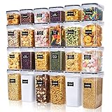 Vtopmart Vorratsdosen mit Deckel Luftdicht, Set mit 24 Vorratsbehälter, BPA-frei, Küchen Aufbewahrungsboxen für Mehl, Zucker, Körner, Mit Schreibstift und Etikett