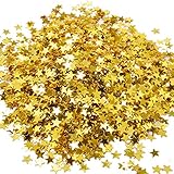 Stern Konfetti Golden Stern Tisch Konfetti Metallisch Folie Sterne Pailletten für Party Hochzeit Dekorationen, 30 Gramm/ 1 Unze